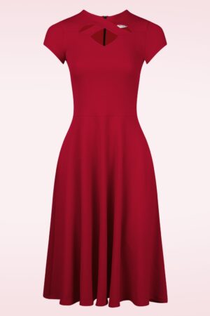 Leah Swing Kleid in tiefem Rot