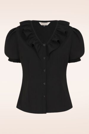 Madeline Rüschenbluse in Schwarz