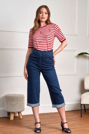 Mandy Love Capri-Jeans in Denim-Blau