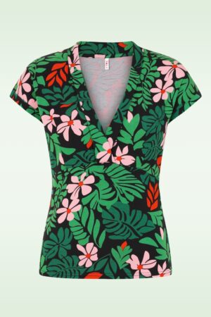 Mon Cher Cache-Coeur Oberteil in Dreaming Under Palm Leaf