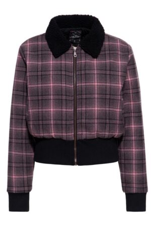 QueenKerosin Winterjacke (1-St) mit Teddy-Kragen