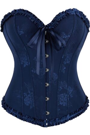 Refttenw Corsage Damen-Korsett Vintage Jacquard Bustiers Schnür-Korsett Gothic Taillenformer Dessous