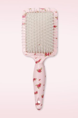 Rose Rechteckige Haarbürste in Rosa