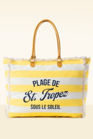 Saint Tropez Weekender Tasche in Gelb und Weiß