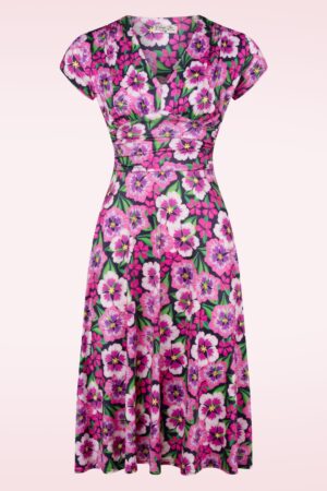 Sarah Floral Swing Kleid in Lila