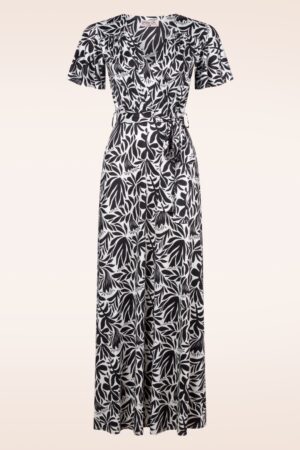 Tammy Abstract Maxikleid in Schwarz und Weiß