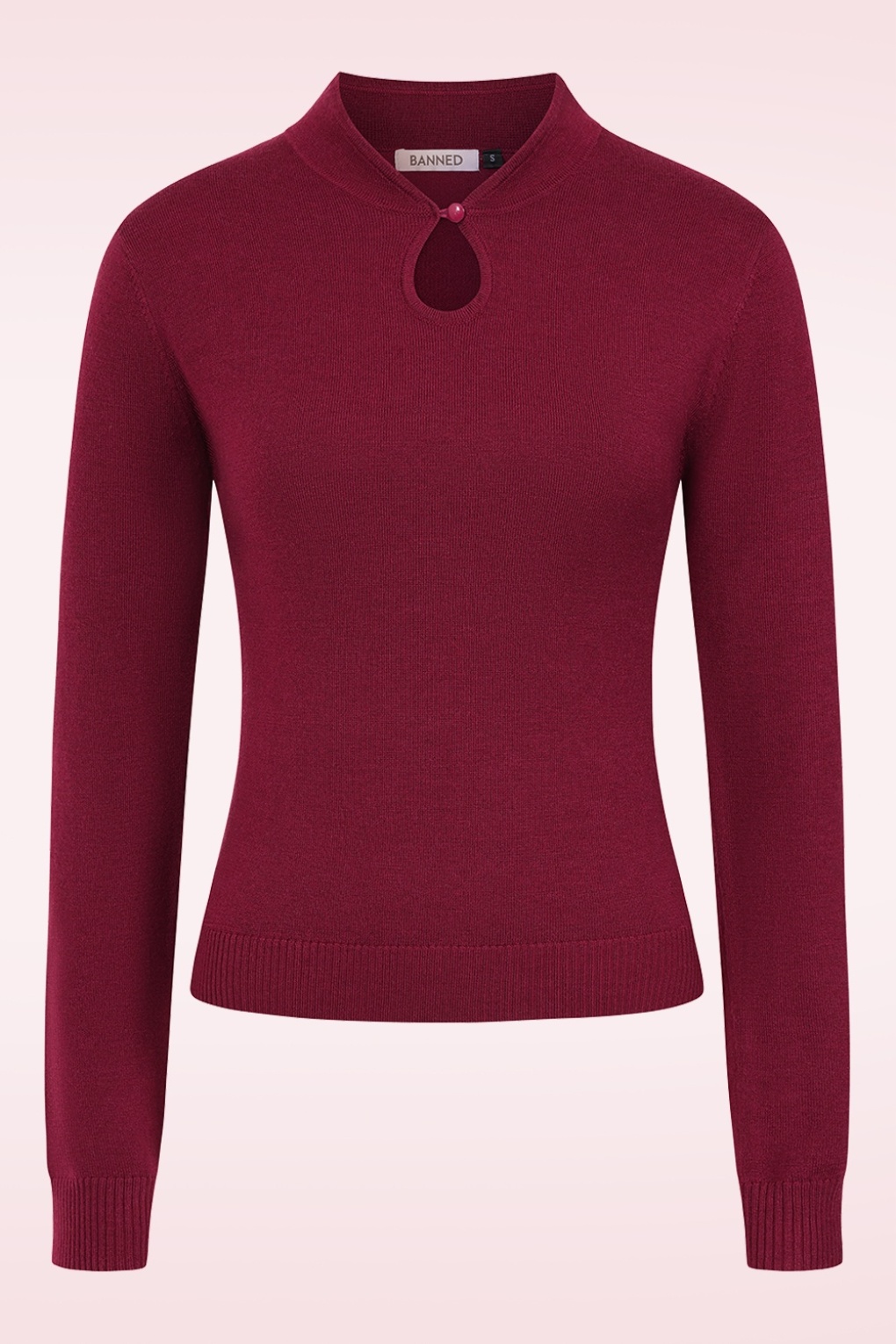 Tear Drop Knitted Shirt in Burgunder