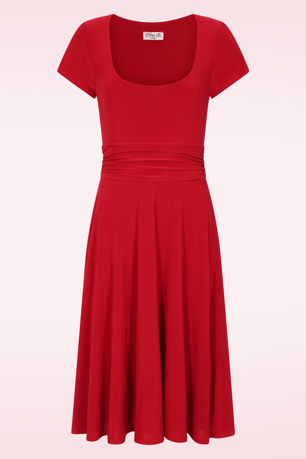 Topvintage exclusive ~ Darla Slinky Swing Dress in Red