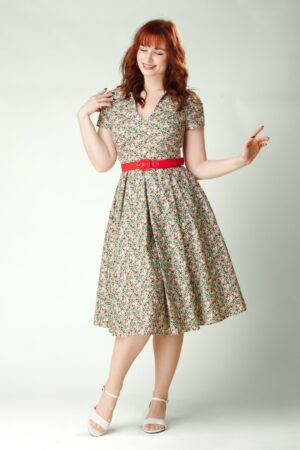 Topvintage exclusive ~ Leona Bloom Baumwoll-Swing-Kleid in Multi