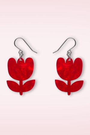 Tulip Ohrhänger in Rot