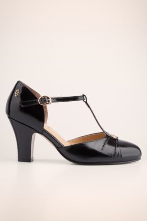 Vincenza T-Riemen-Pumps in Schwarz