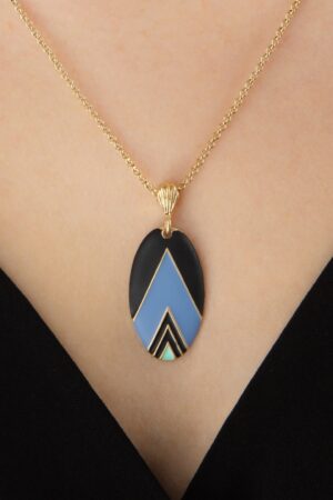 Vintage Deco Halskette in Blau