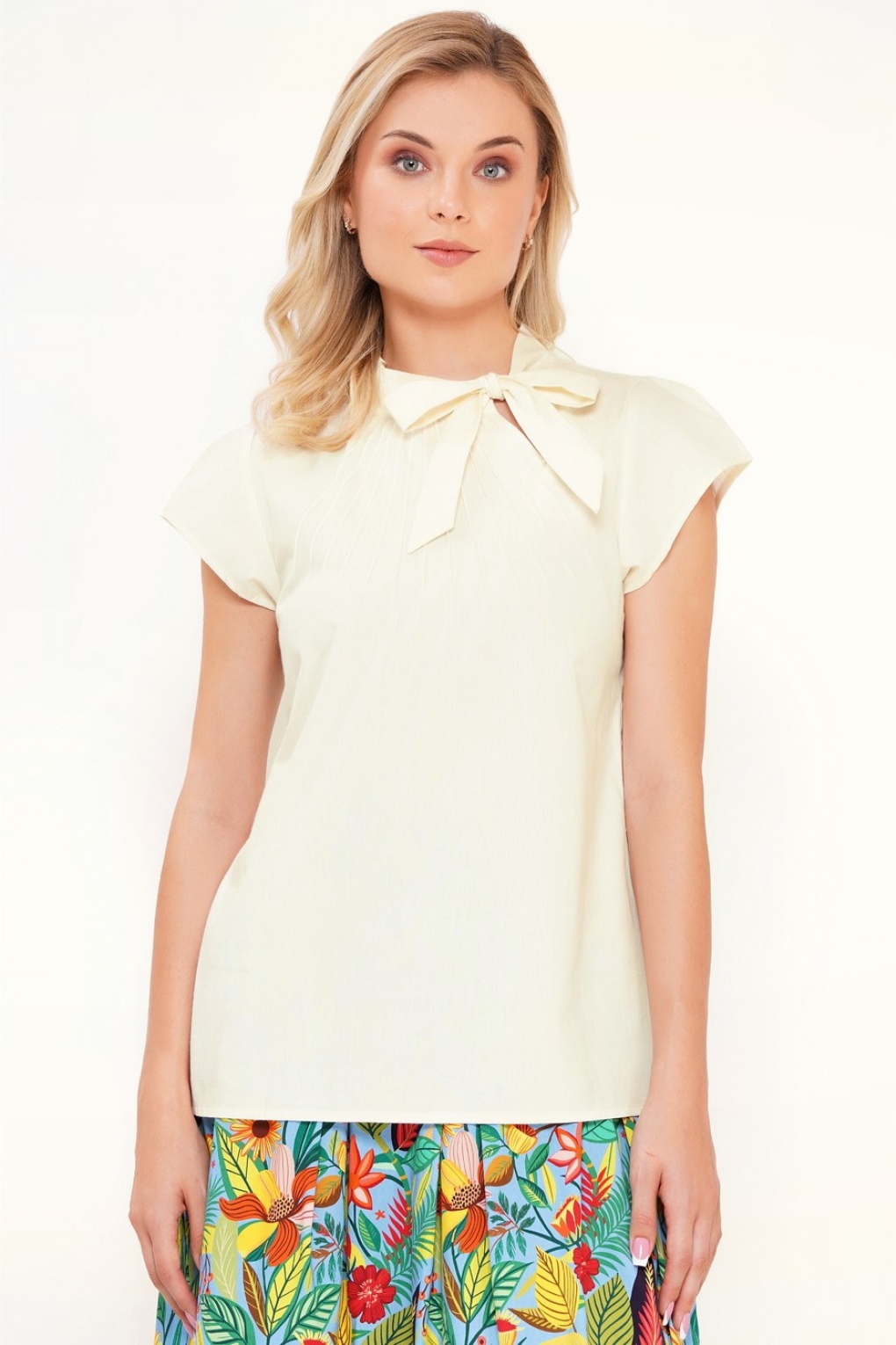 Anna Baumwollbluse in Elfenbein