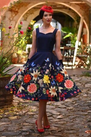 Enchanted Garden Swingkleid in Marineblau