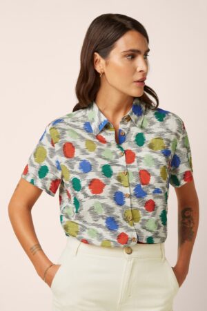 Evelina Walton Bluse in Ice Cream