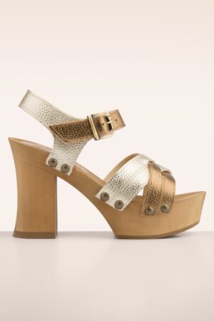 Freya Clogs in Altgold und Platin