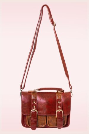 Leila Handtasche in Rot und Braun