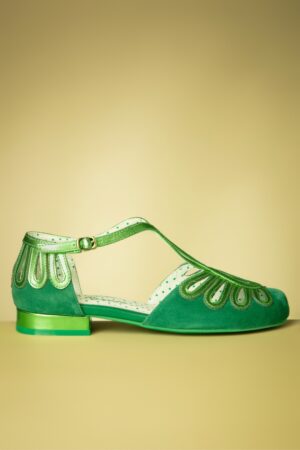 Penny Suede Dainty Flats in Grün