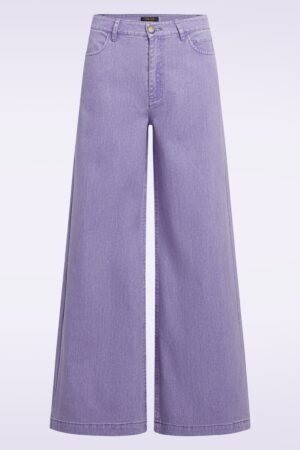 Peppa Colored Denim-Hose in Flieder