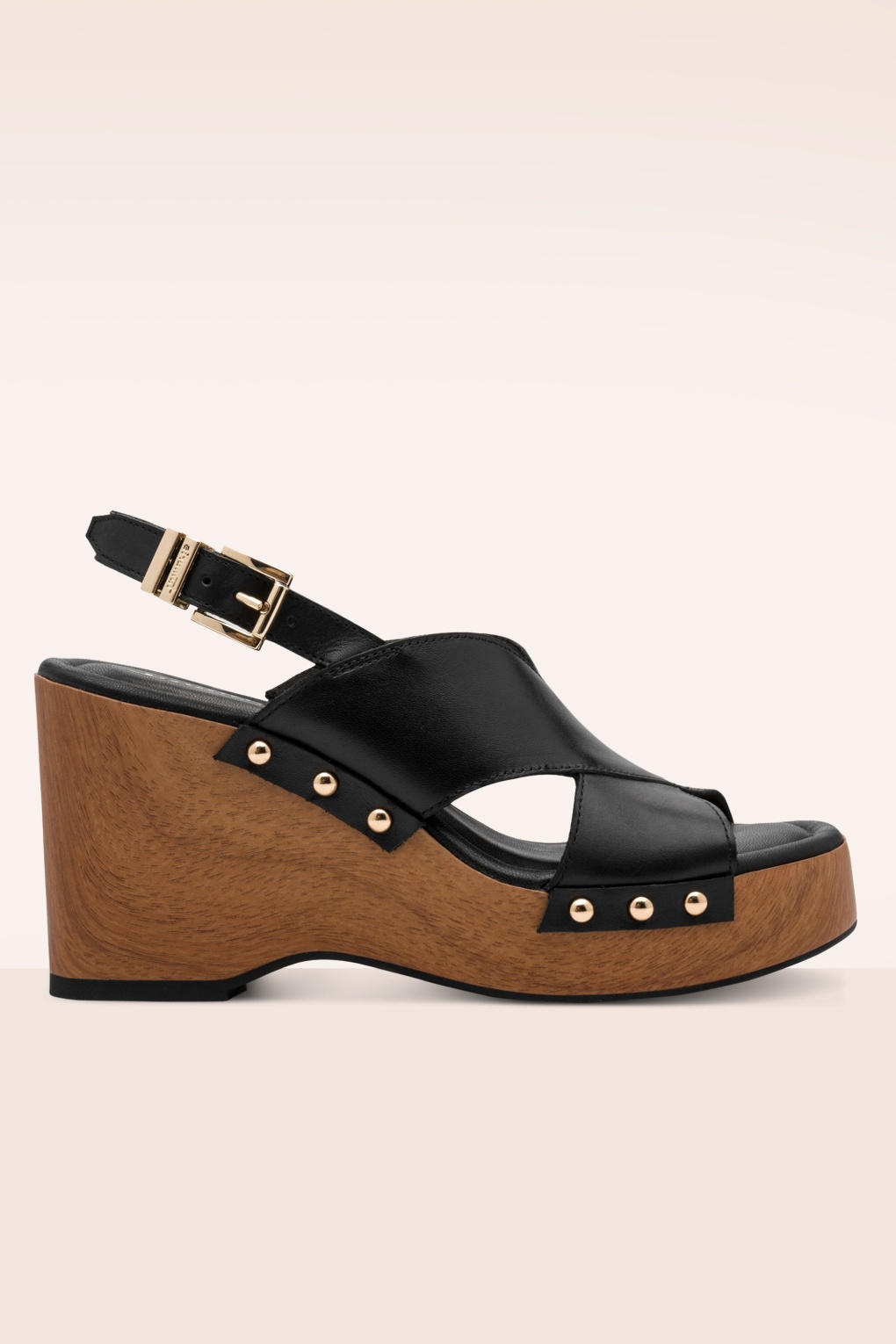 The Seventies Rebel Keilabsatz-Clogs in Schwarz