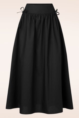 Willow Night Baumwoll-Maxirock in Schwarz