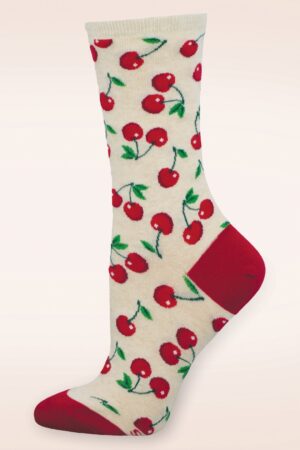 Absolut Cherry Socken in Creme und Rot