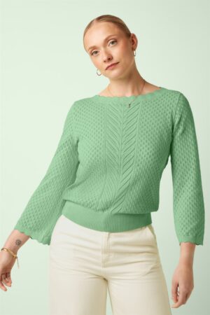 Audrey Rocky Ajour-Oberteil in Minty Meadow
