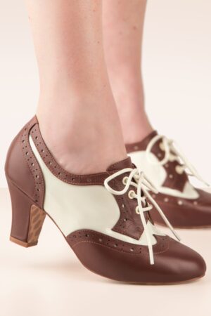 Ava Flair Schuhstiefel in Creme und Braun