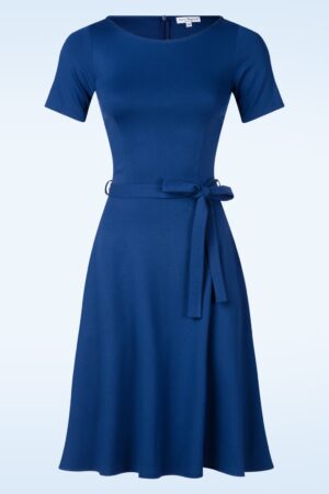 Ballerina Kurzarmkleid in Königsblau