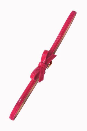 Banned Taillengürtel Vintage Gold Rush Pink Retro Lack Gürtel mit Schleife