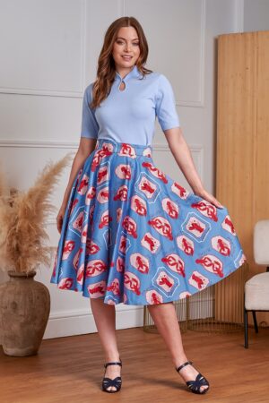 Cary Lobster Love Baumwoll-Swingrock in Blau