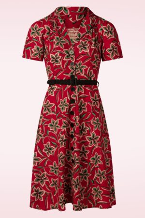 Charlene Carnival Kleid in Rot/mehrfarbig