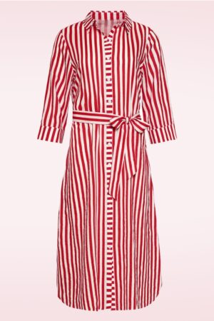Cosmic Candy Midikleid in Rot und Weiß