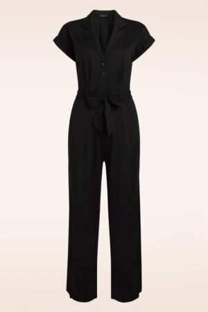 Darcy Viscose Classic Jumpsuit in Schwarz
