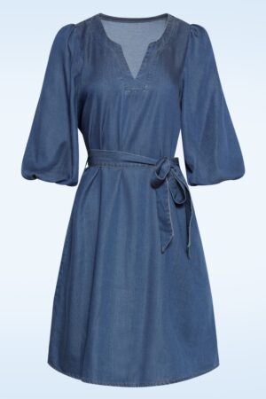 Denim Daydream A-Linien-Kleid in Blau