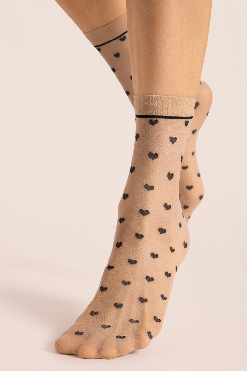 Elia Heart Socken in Beige