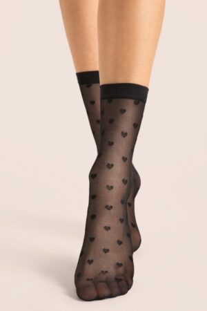 Elia Heart Socken in Schwarz