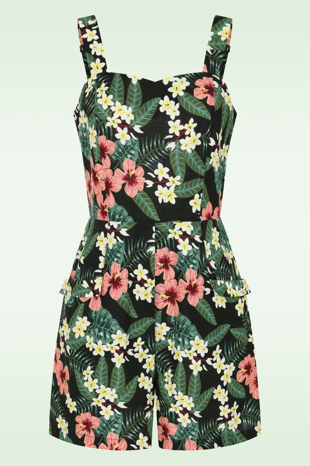 Elsie Tropical Tiare Playsuit in Grün