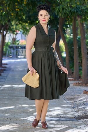 Elyne Wonda Swingkleid in Tannengrün