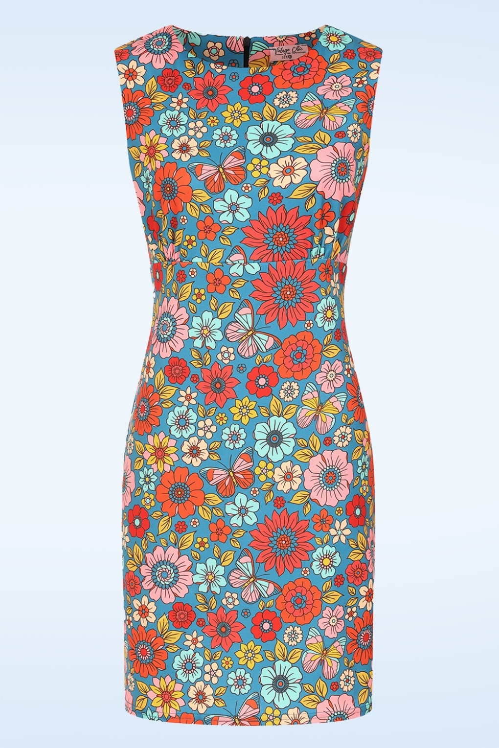 Exklusiv bei Topvintage ~ Betty Floral Kleid in Blau