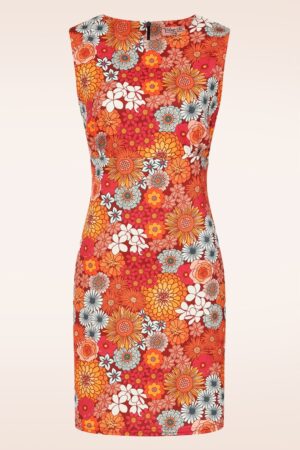 Exklusiv bei Topvintage ~ Betty Floral Kleid in Orange