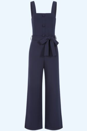 Exklusiv bei Topvintage ~ Maddy Jumpsuit in Dunkelblau