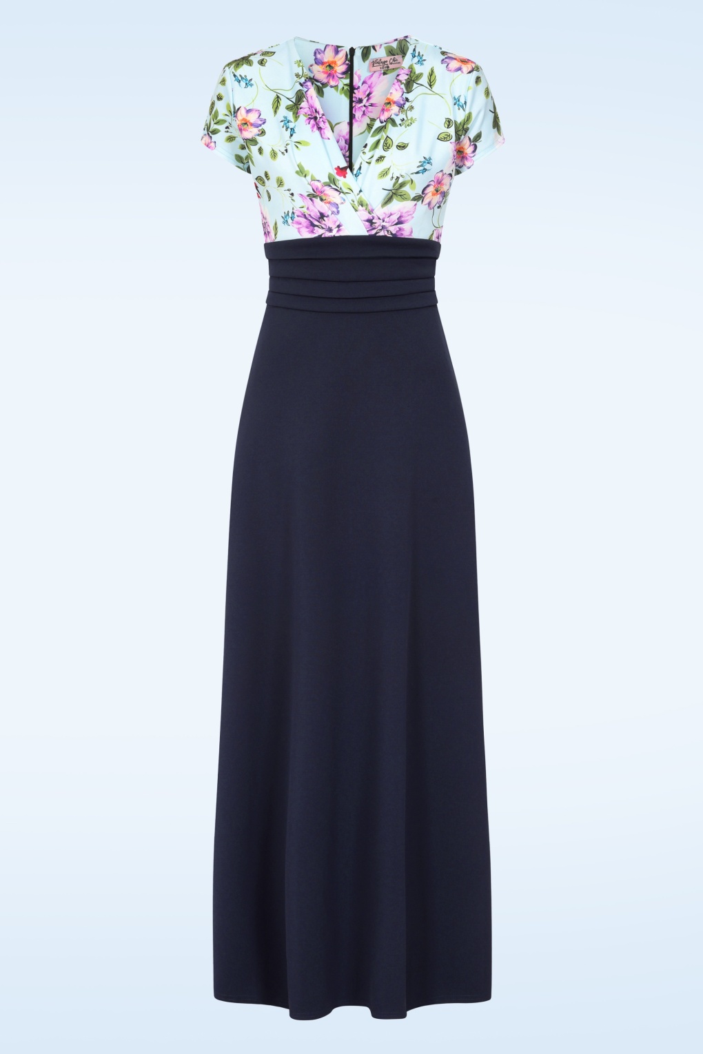 Exklusiv bei Topvintage ~ Rinda Floral Maxikleid in Blau