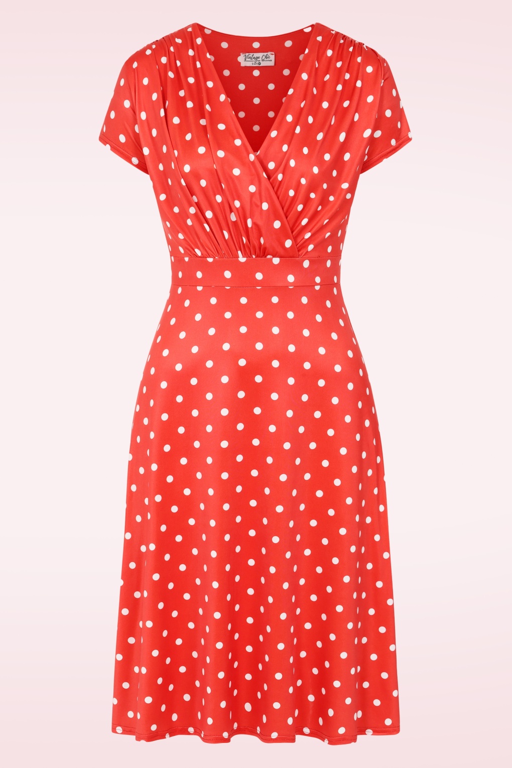 Exklusiv bei Topvintage ~ Ruby Polkadot Delight Kleid in Rot und Weiß