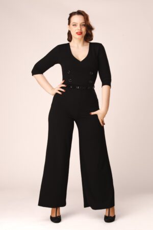 Exklusiv bei Topvintage ~ Suzan Jumpsuit in Schwarz
