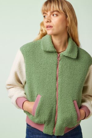 Fay Teddy-Jacke in Mintgrün