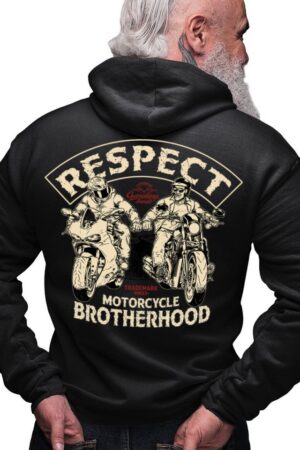 GASOLINE BANDIT® Kapuzensweatjacke für Biker, Motorrad und Oldtimer Fans: Motorcycle Brotherhood