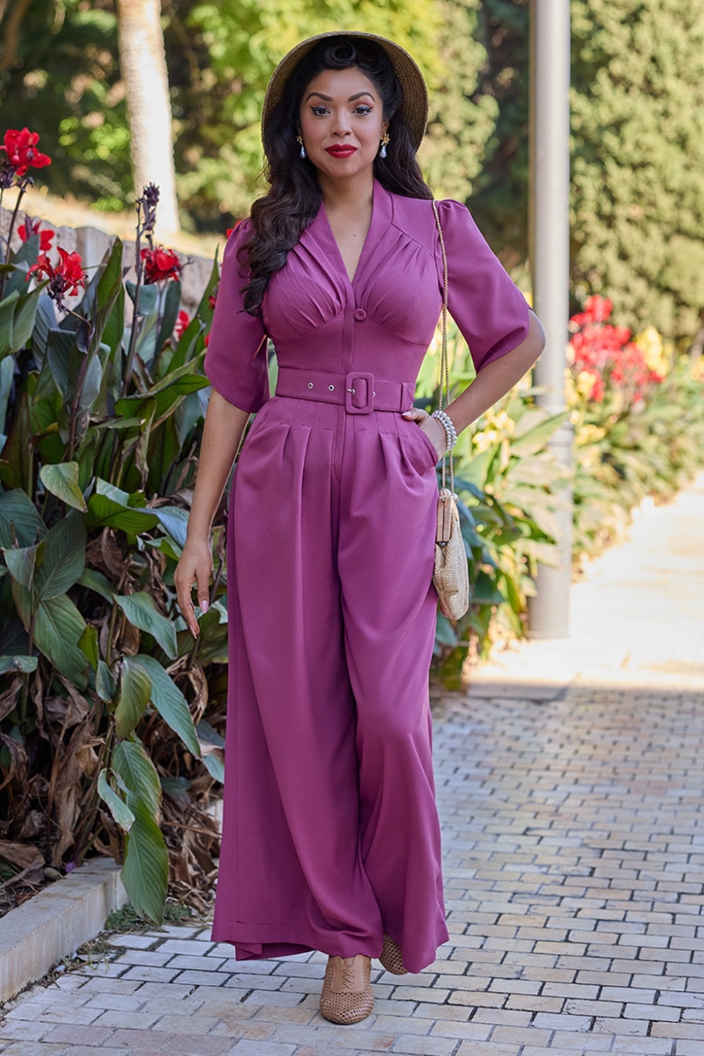 Giada Mai Jumpsuit in Fuchsia