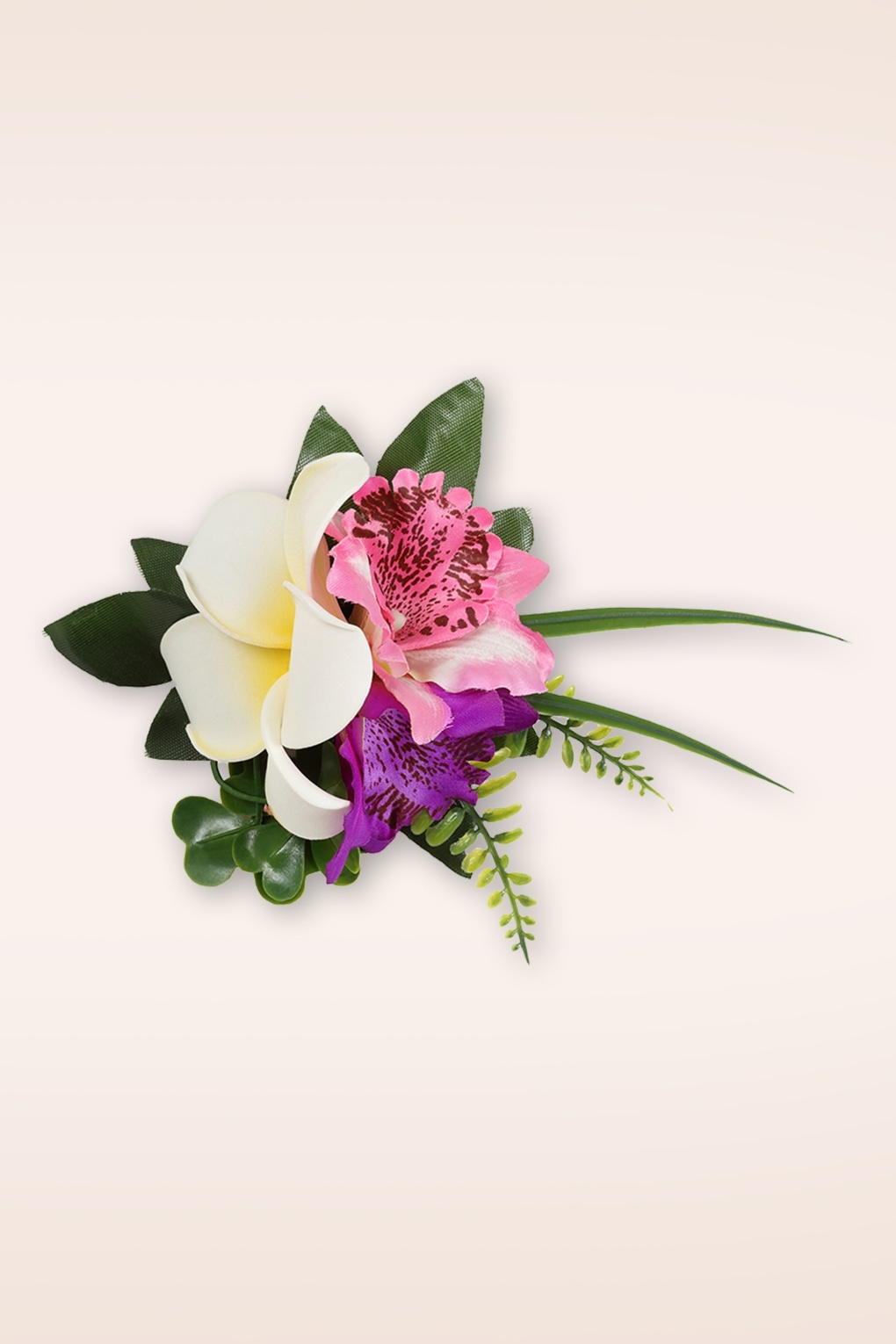 Island Breeze Haarspange in Weiß und Fuchsia