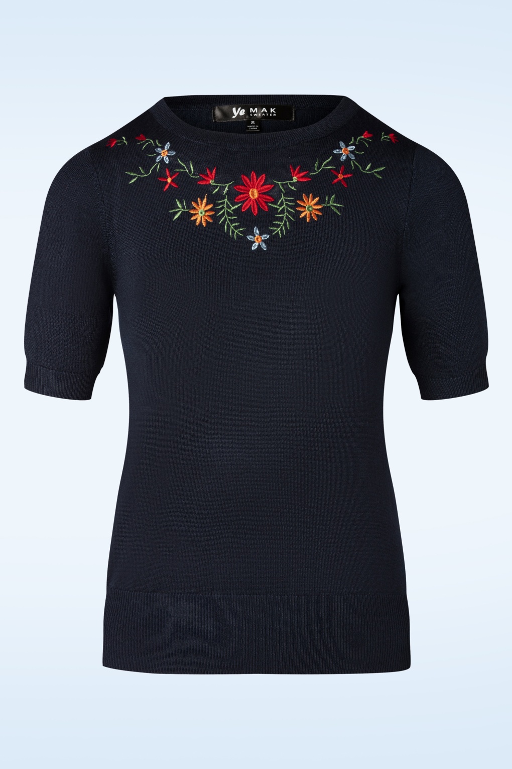 Julie Floral Top in Marineblau